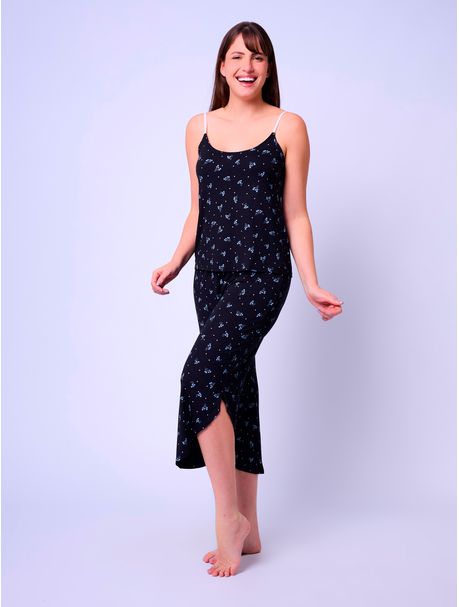 Pijama Feminino Capri Manga Curta Kiara