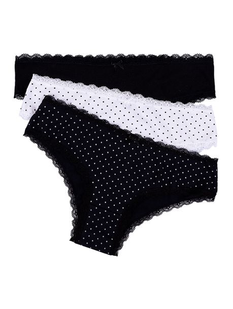 Kit Com 3 Calcinhas Boneca Poá