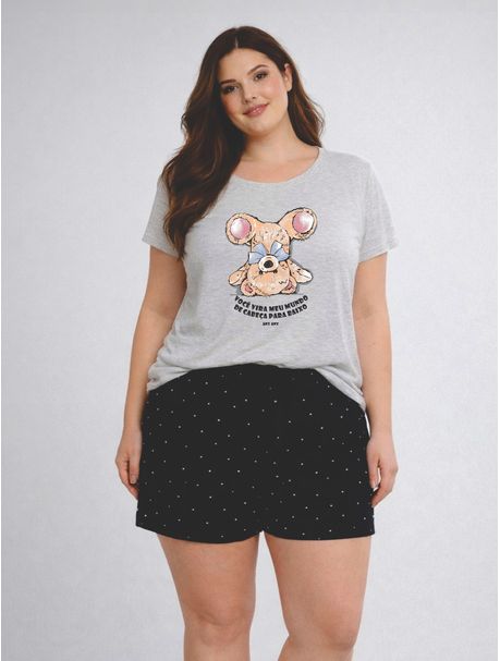 Short Doll Plus Size Manga Curta Meu Mundo