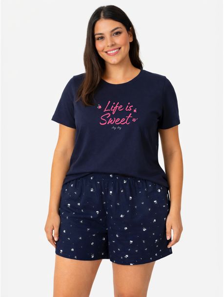 Short Doll Plus Size Manga Curta Romena