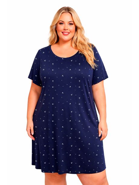 Camisola Plus Size Manga Curta Romena