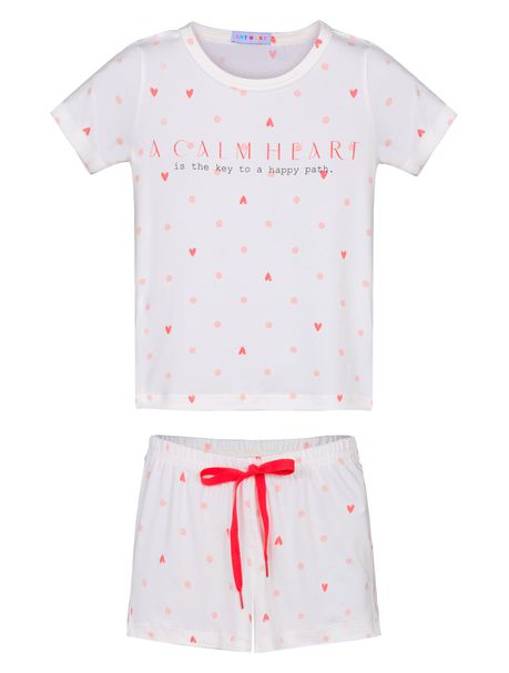 Short Doll Infantil Manga Curta Coração Off