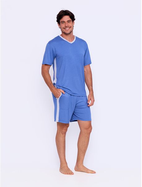Pijama Masculino Manga Curta Victor