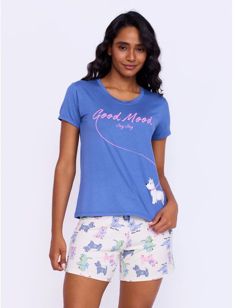 Short Doll Manga Curta Dog Branco